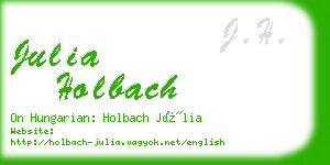 julia holbach business card